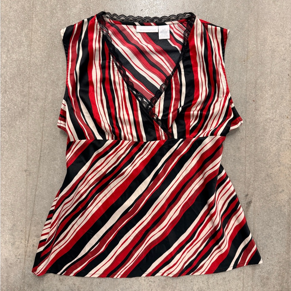Y2K red & black blouse